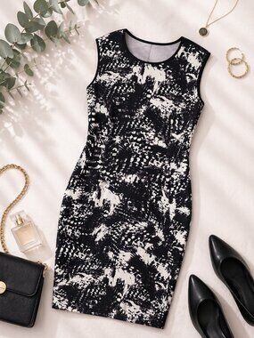 Lark & Ro Black & White Polka-Dot Fit & Flare Mini Dress – Size 12